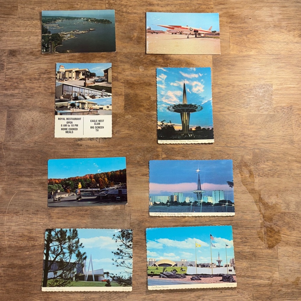 8 Vintage Postcards  Oral Roberts Huntington West Virginia